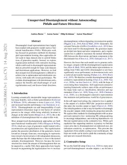 Unsupervised Disentanglement without Autoencoding: Pitfalls and Future
  Directions