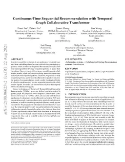 Continuous-Time Sequential Recommendation with Temporal Graph
  Collaborative Transformer