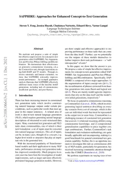 SAPPHIRE: Approaches for Enhanced Concept-to-Text Generation