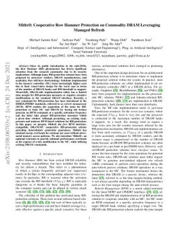 Mithril: Cooperative Row Hammer Protection on Commodity DRAM Leveraging
  Managed Refresh
