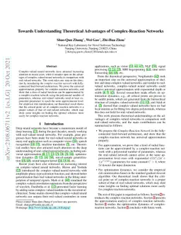 Towards Understanding Theoretical Advantages of Complex-Reaction
  Networks