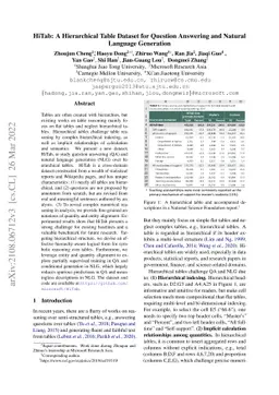 HiTab: A Hierarchical Table Dataset for Question Answering and Natural
  Language Generation