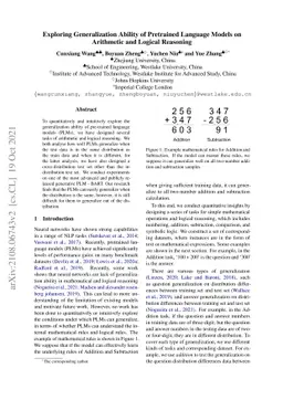 Exploring Generalization Ability of Pretrained Language Models on
  Arithmetic and Logical Reasoning