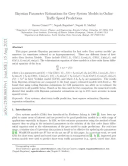 Bayesian Parameter Estimations for Grey System Models in Online Traffic
  Speed Predictions