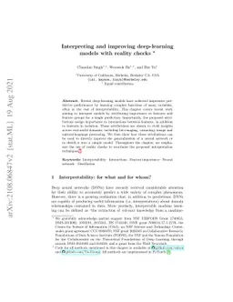 Interpreting and improving deep-learning models with reality checks