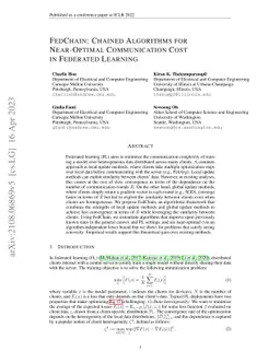 FedChain: Chained Algorithms for Near-Optimal Communication Cost in
  Federated Learning