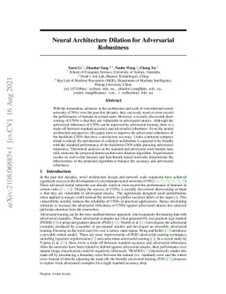Neural Architecture Dilation for Adversarial Robustness