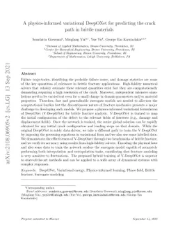 A physics-informed variational DeepONet for predicting the crack path in
  brittle materials