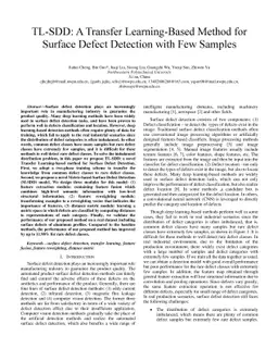 TL-SDD: A Transfer Learning-Based Method for Surface Defect Detection
  with Few Samples
