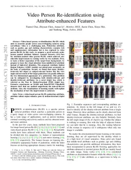 Video Person Re-identification using Attribute-enhanced Features