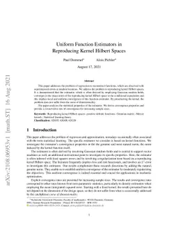 Uniform Function Estimators in Reproducing Kernel Hilbert Spaces