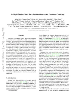 3D High-Fidelity Mask Face Presentation Attack Detection Challenge