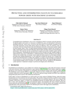 Detecting and interpreting faults in vulnerable power grids with machine
  learning