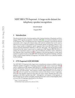 NIST SRE CTS Superset: A large-scale dataset for telephony speaker
  recognition