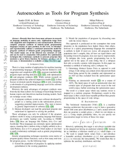 Autoencoders as Tools for Program Synthesis