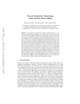 Neural Predictive Monitoring under Partial Observability