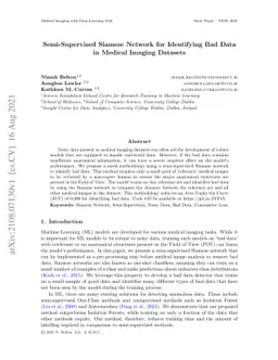 Semi-Supervised Siamese Network for Identifying Bad Data in Medical
  Imaging Datasets
