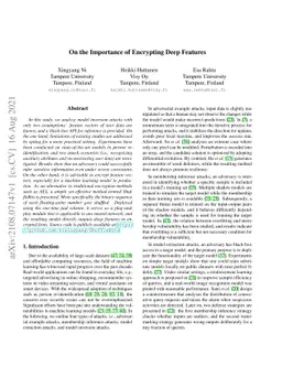 On the Importance of Encrypting Deep Features
