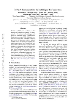 MTG: A Benchmark Suite for Multilingual Text Generation