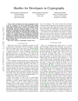 Hurdles for Developers in Cryptography