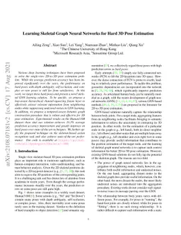 Learning Skeletal Graph Neural Networks for Hard 3D Pose Estimation