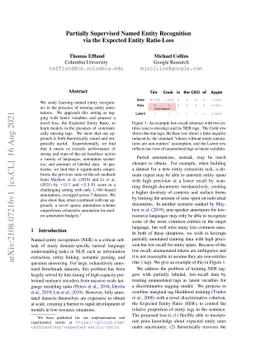 Partially Supervised Named Entity Recognition via the Expected Entity
  Ratio Loss