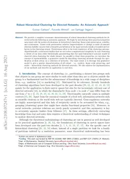 Robust Hierarchical Clustering for Directed Networks: An Axiomatic
  Approach