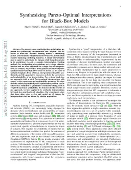 Synthesizing Pareto-Optimal Interpretations for Black-Box Models