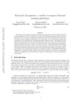 Federated Asymptotics: a model to compare federated learning algorithms