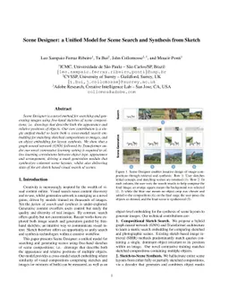 Scene Designer: a Unified Model for Scene Search and Synthesis from
  Sketch