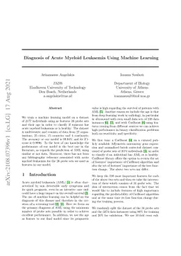 Diagnosis of Acute Myeloid Leukaemia Using Machine Learning