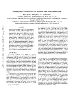 Stability and Generalization for Randomized Coordinate Descent