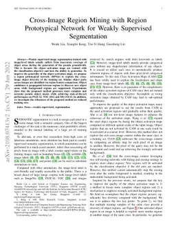 Cross-Image Region Mining with Region Prototypical Network for Weakly
  Supervised Segmentation