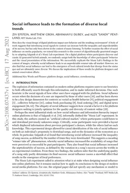 Social influence leads to the formation of diverse local trends