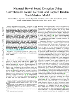 Neonatal Bowel Sound Detection Using Convolutional Neural Network and
  Laplace Hidden Semi-Markov Model