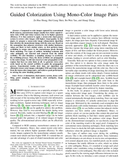 Guided Colorization Using Mono-Color Image Pairs