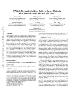 SPMoE: Generate Multiple Pattern-Aware Outputs with Sparse Pattern
  Mixture of Experts