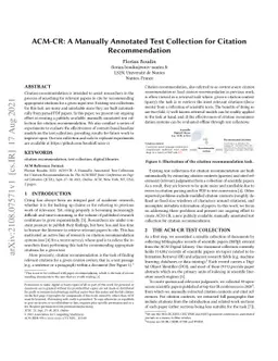 ACM-CR: A Manually Annotated Test Collection for Citation Recommendation