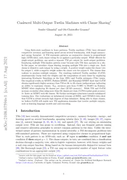 Coalesced Multi-Output Tsetlin Machines with Clause Sharing