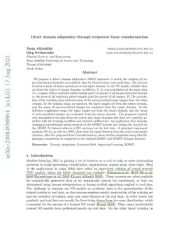 Direct domain adaptation through reciprocal linear transformations