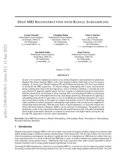 Deep MRI Reconstruction with Radial Subsampling