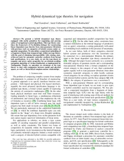 Hybrid dynamical type theories for navigation