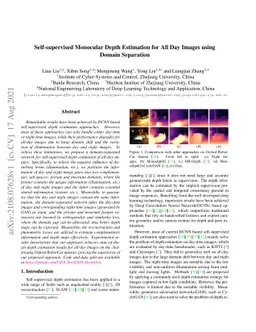 Self-supervised Monocular Depth Estimation for All Day Images using
  Domain Separation