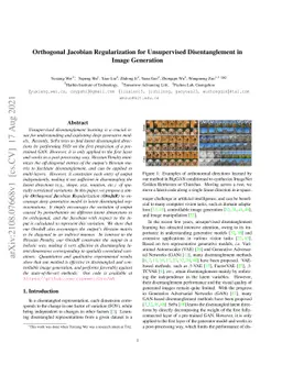 Orthogonal Jacobian Regularization for Unsupervised Disentanglement in
  Image Generation