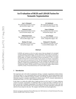An Evaluation of RGB and LiDAR Fusion for Semantic Segmentation