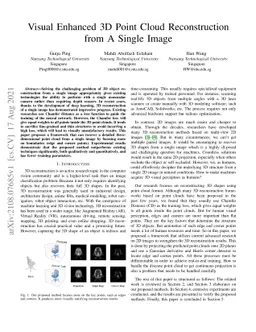 Visual Enhanced 3D Point Cloud Reconstruction from A Single Image