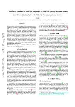 Combining speakers of multiple languages to improve quality of neural
  voices