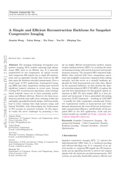 A Simple and Efficient Reconstruction Backbone for Snapshot Compressive
  Imaging