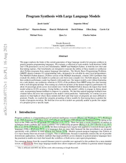 Program Synthesis with Large Language Models