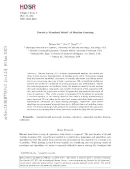 Toward a `Standard Model' of Machine Learning